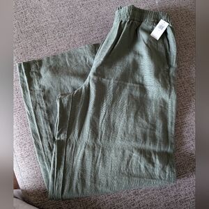 Women's linen blend trousers